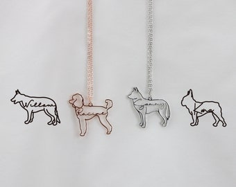Collar de perro personalizado con nombre, joyería personalizada para mujeres, regalo conmemorativo de perro, collar con silueta de raza de perro, regalo por la pérdida de un perro