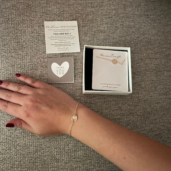 Personalized Birth Flower Disc Bracelet,custom Month Floral