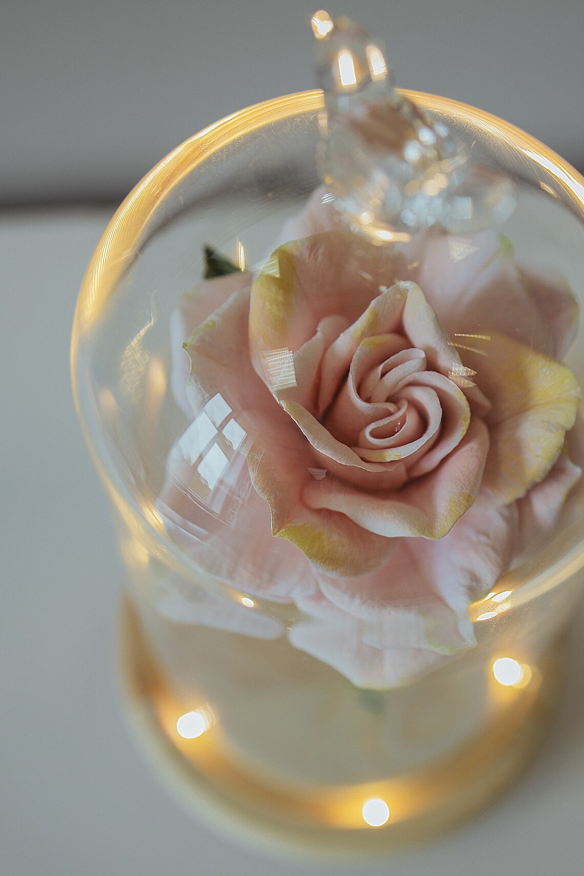 Artificial rose flower arrangement Flowers glass dome . Etsy