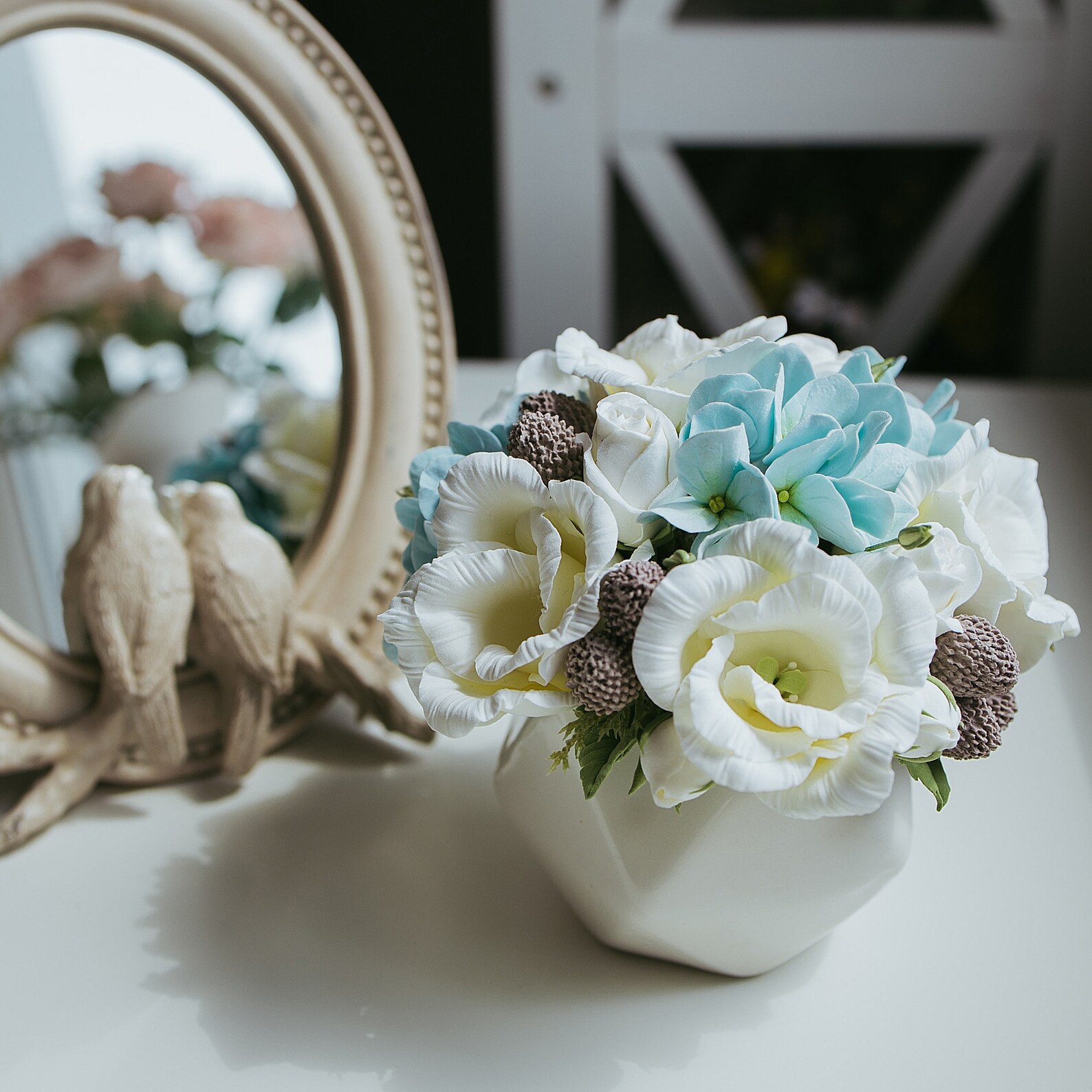 Fake flowers centerpieces for dining table . Artificial Etsy