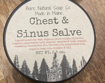 Chest & Sinus Salve | Congestion Salve | Herbal Chest Sinus Salve | All-Natural Herbal Salve | Chest Rub Salve | Organic Chest Balm