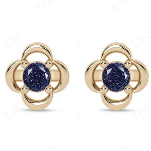 Einzigartige Blauer Sandstein Ohrstecker Für Frauen 925 Silber Blauer Sandstein Ohrringe Vintage Zierliche Hochzeitsohrringe Frauen Blauer Edelstein Ohrring