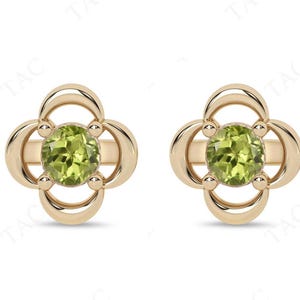 Pendientes de peridoto únicos para mujer, pendientes de boda de peridoto art déco, pendientes de piedras preciosas verdes, pendientes de estilo delicado de plata 925 para ella