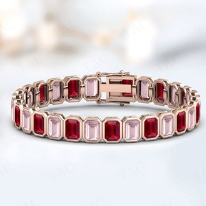 Emerald Cut Garnet Art Deco Bracelet Emerald Cut Garnet Art Deco Bracelet