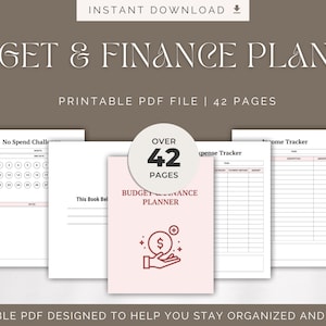 Budget & Finance Planner | Monthly Expense Tracker | Bill Organizer | Savings Challenge | Digital Budget Planner PDF | Instant Download