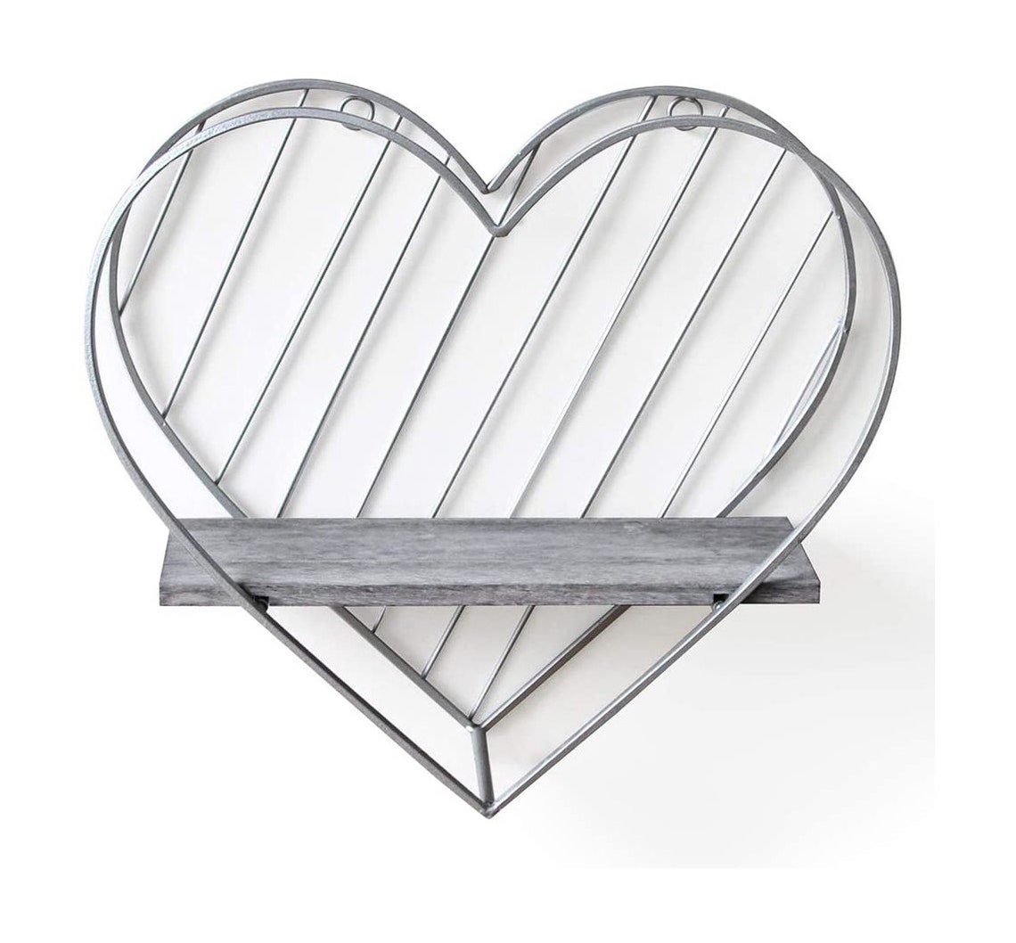 Wall Hanging Metal Heart Shelf Shelves Shelving Mounted Metal Etsy