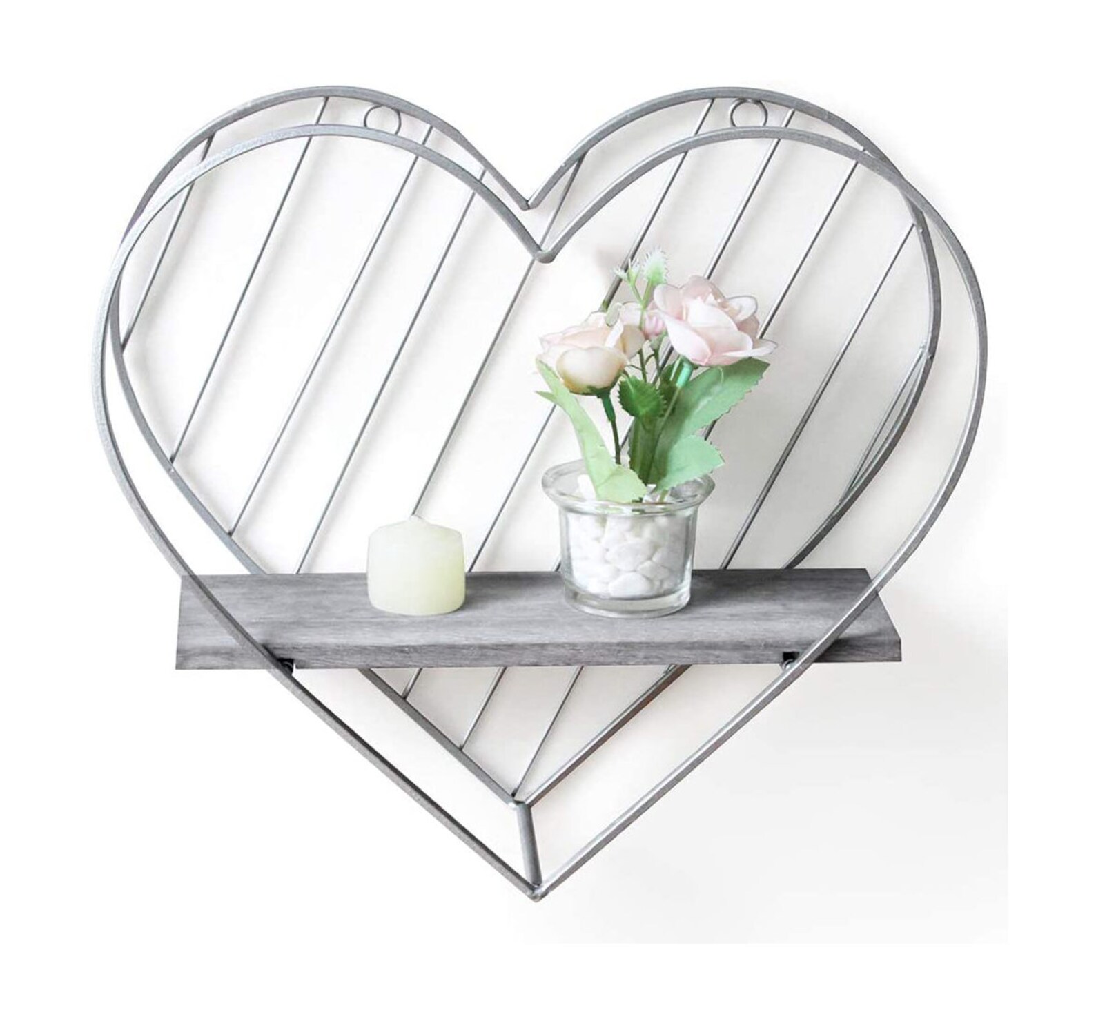 Wall Hanging Metal Heart Shelf Shelves Shelving Mounted Metal Etsy