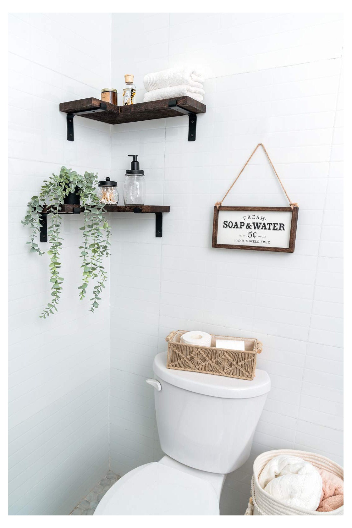 2 piezas en forma de L marrón esquina pared colgante de madera | Etsy