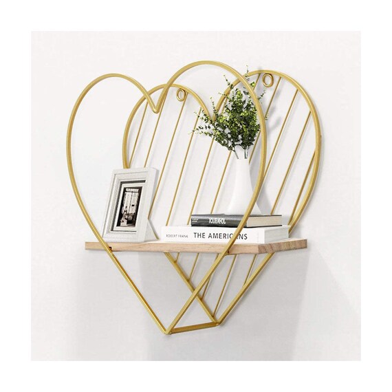 Wall Hanging Metal Heart Shelf Shelves Shelving Mounted Metal Etsy