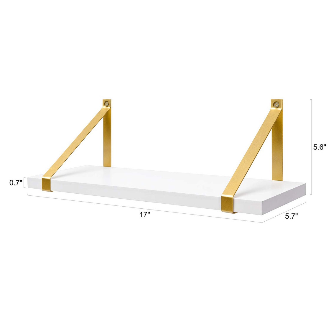 Set of 2 White Gold Wooden Wall Hanging Floating Shelves Etsy