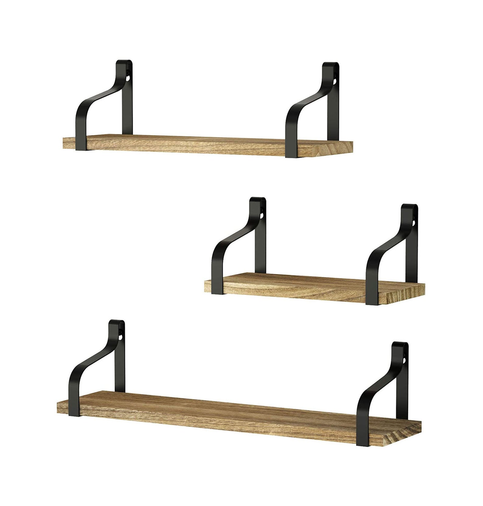 Set of 3 Wall Hanging Floating Shelves Shelf Mounted Rustic Etsy