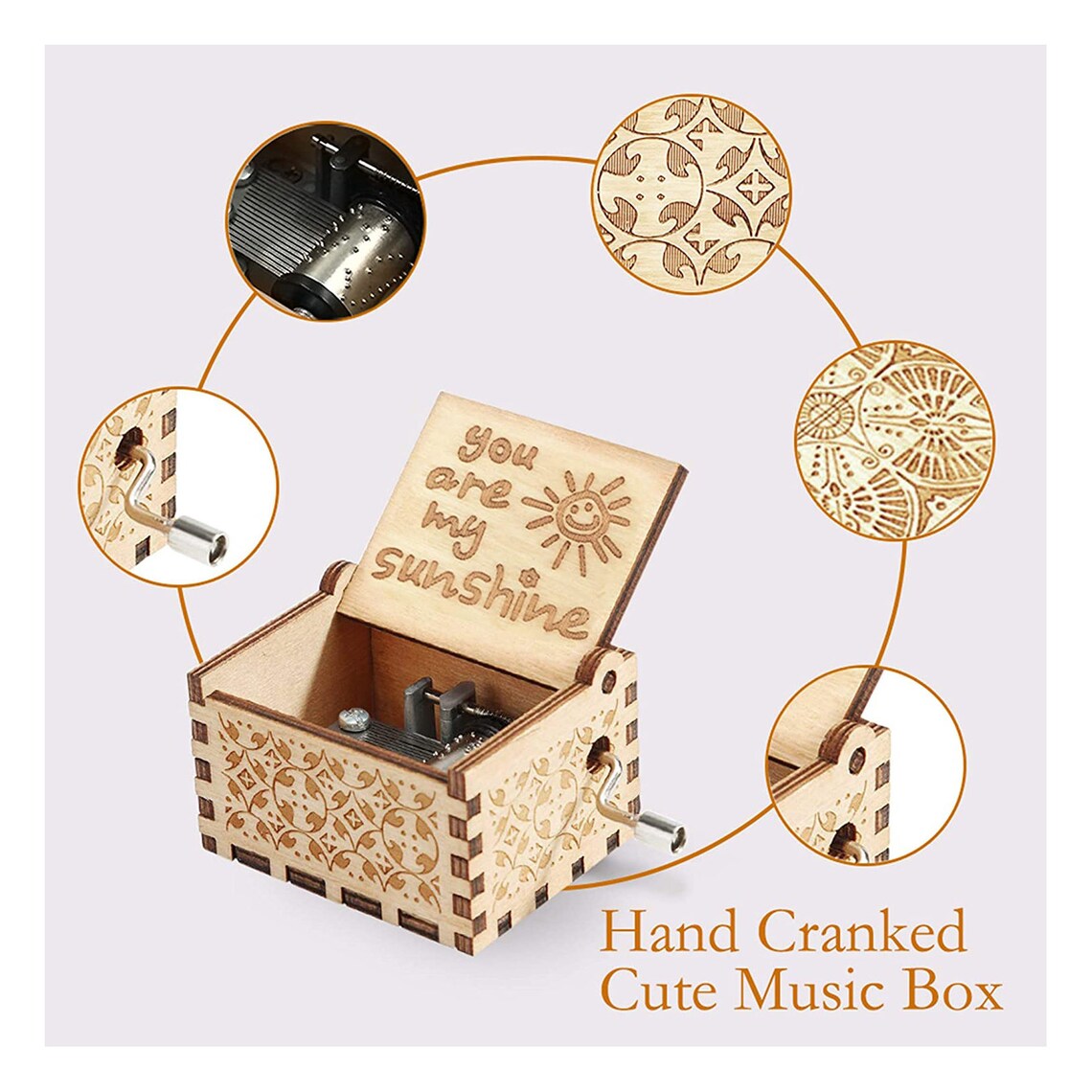 You are My Sunshine Music Box Cute Sun Wood Wooden Engraved Etsy