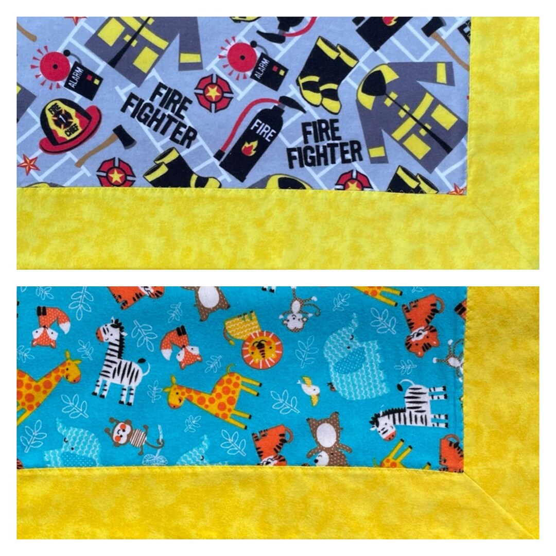 Mitered Corner Receiving Throw Lap Wheelchair Blanket Cotton Flannel