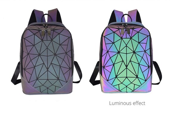Amazon.com | DIOMO Geometric Lingge Women Backpack Luminous Mens Travel  Shoulder Bag Rucksack (Luminous NO.3) | Casual Daypacks