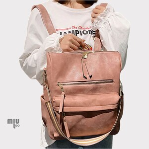 Convertible Women Backpack | Vegan Leather Backpack| Multifunction Shoulder Bag| Work And Leisure Bag| Daily Use Bag| Hand Bag| Shoulder Bag