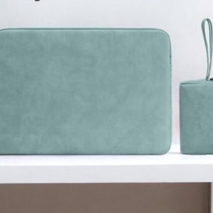 Laptop Sleeve Case 13 14 15.4 15.6| Laptop Bag| Hp MacBook Notebook Dell Case| Suede Vegan Leather Case| Women Laptop Bag