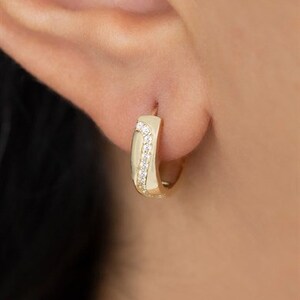 Honeycomb Hoop Gold  Earrings - 14K Gold - Honeycomb Hoop Earrings - Dainty Earrings - Gift For Her - Valentines Day - Valentines Day