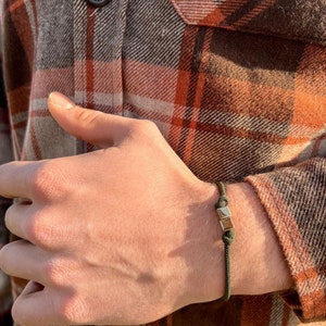 Double Cube Bracelet - Cube 14k Solid Gold Bracelet Unisex - Mens Bracelet - Gift For Him - Fathers Days Gift - Free Engraving