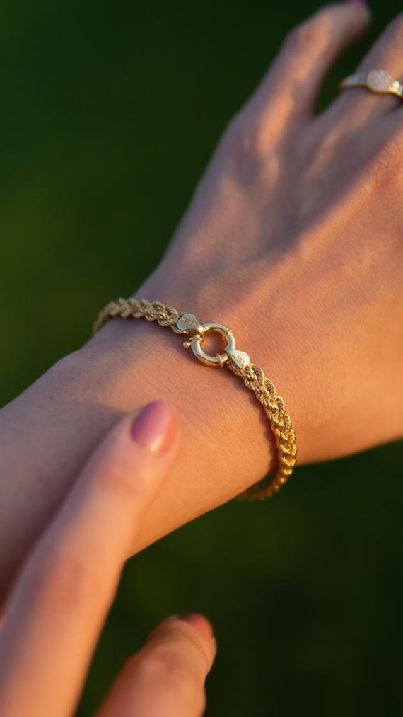 14k Gold Rope Chain Bracelet Double Twisted Chain Bracelet Gold Rope Bracelet Best Gift for Her Etsy Canada