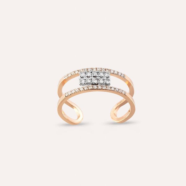 Koen Diamond Stone Rose Gold Ring