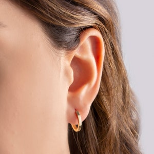 Minimal Hoop Gold Earrings - Gold Mini Hoop Earrings - 14K Gold Earrings - Minimalist Earrings - Hoop Gold Earrings - Everyday Earring