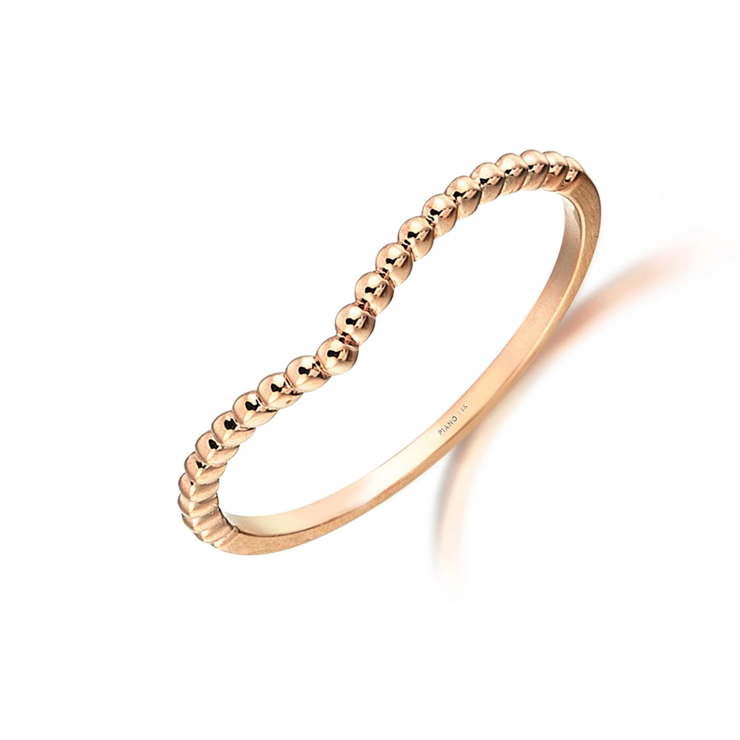 Herz 14K Gold Ring - Geschenk für sie - Alltags Schmuck - Merry Chirstmas - Minimalistischer Ring - Cristmas Natur Ring - Ball Versprechen Ring