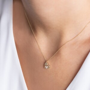 Herz Goldkette - 14K Gold - Valentinstag Geschenk - Geschenk Neujahrsgeschenk - Goldkette - Zierliche Goldkette - Minimalist - Anhänger Halskette