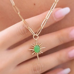 Pole Star Gold Necklace - Chain Gold Necklace - Valentine Day Gift - Gift For Her - Gold Pole Star - 14K Gold - Star Necklace