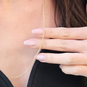Solid 14K Gold Rolo Cable Chain, Men Gold Chain, Woman Gold Chain