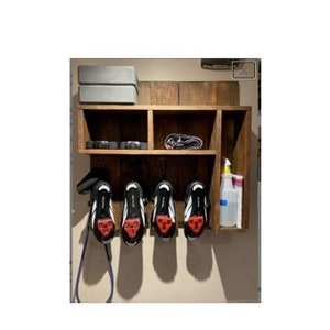 Classic Style Exercise Bike Room Plus Shoe Holder |  Wall Storage System | Cycling Water Bottle and Fitness Storage.