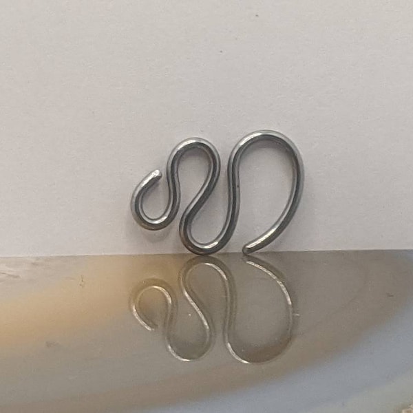 16 Gauge Daith  1/4" - 5/16" , Surgical Steel , Unique Piercing Jewelry , Simple Spiral , Elegant Earring with Swirls