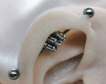Small Coil Industrial Titanium Barbell