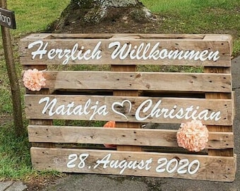Palette Wedding Stickers Welcome Personalized as desired