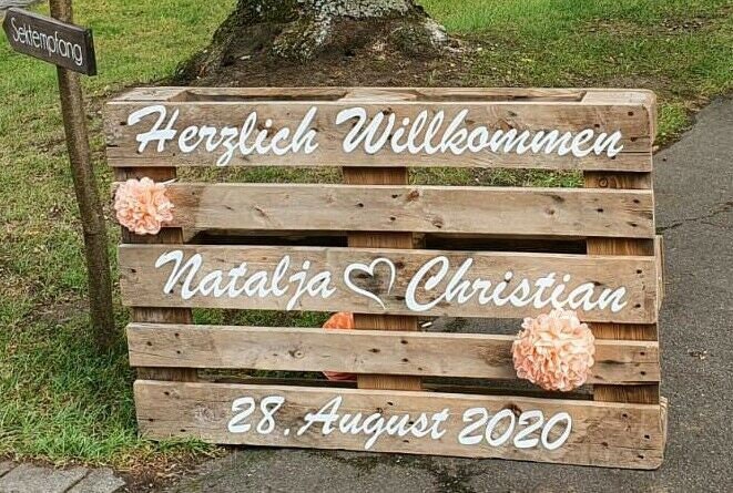 Palette Hochzeit Aufkleber Willkommen personalisiert nach Wunsch Etsy.de