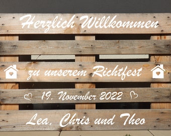 Palette Richtfest Eigenheim personalisiert individuell