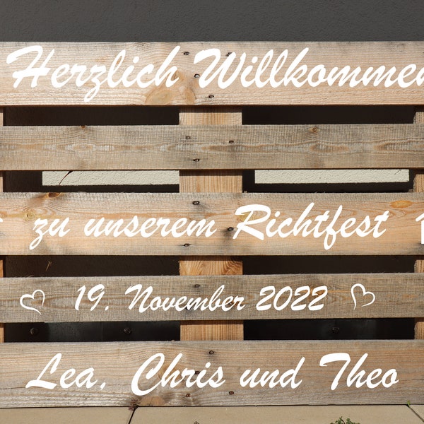 Palette Richtfest Eigenheim personalisiert individuell