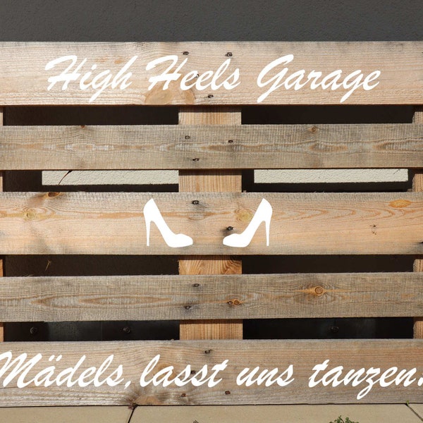 Palette High Heels Garage Aufkleber Willkommen personalisiert individuell vintage boho Deko Schild Sommerhochzeit