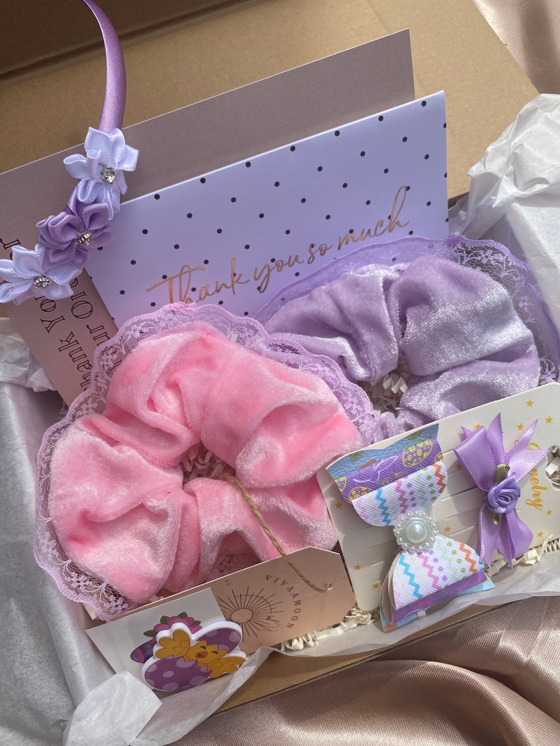 Scrunchie Gift Box hair accessories gift for girls velvet Etsy