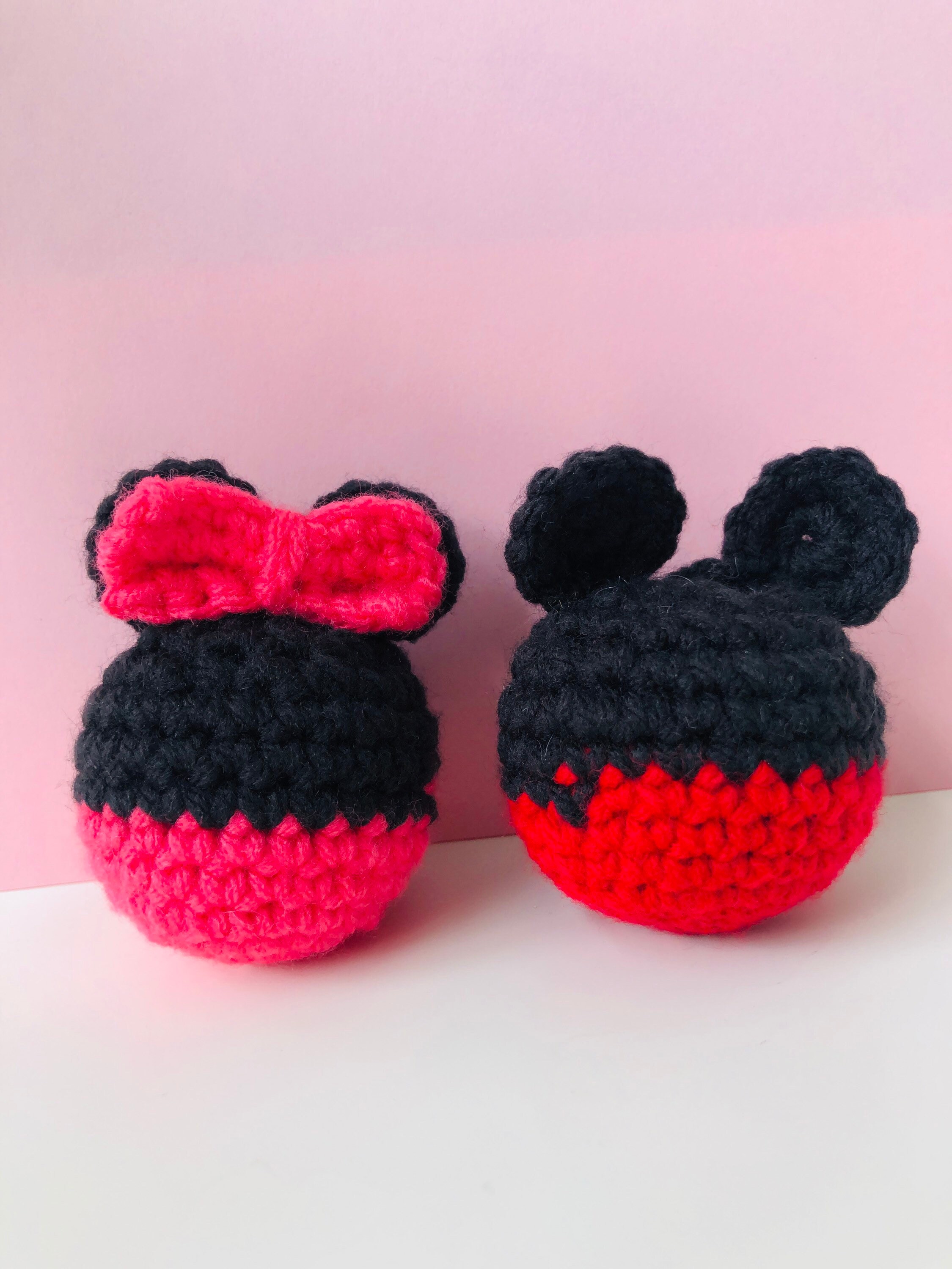 Handmade Crochet Minnie & Mickey Mouse Keychain Etsy