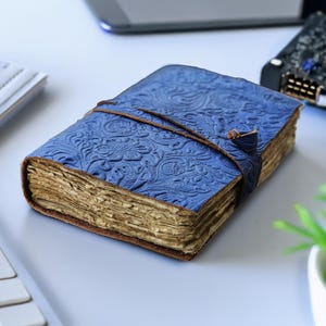 Embossed Leather Journal Gifts for her, Blank Spellbook of Shadows Antique Handmade deckle paper Sketchbook, Christmas Gift, Journals, Gift.