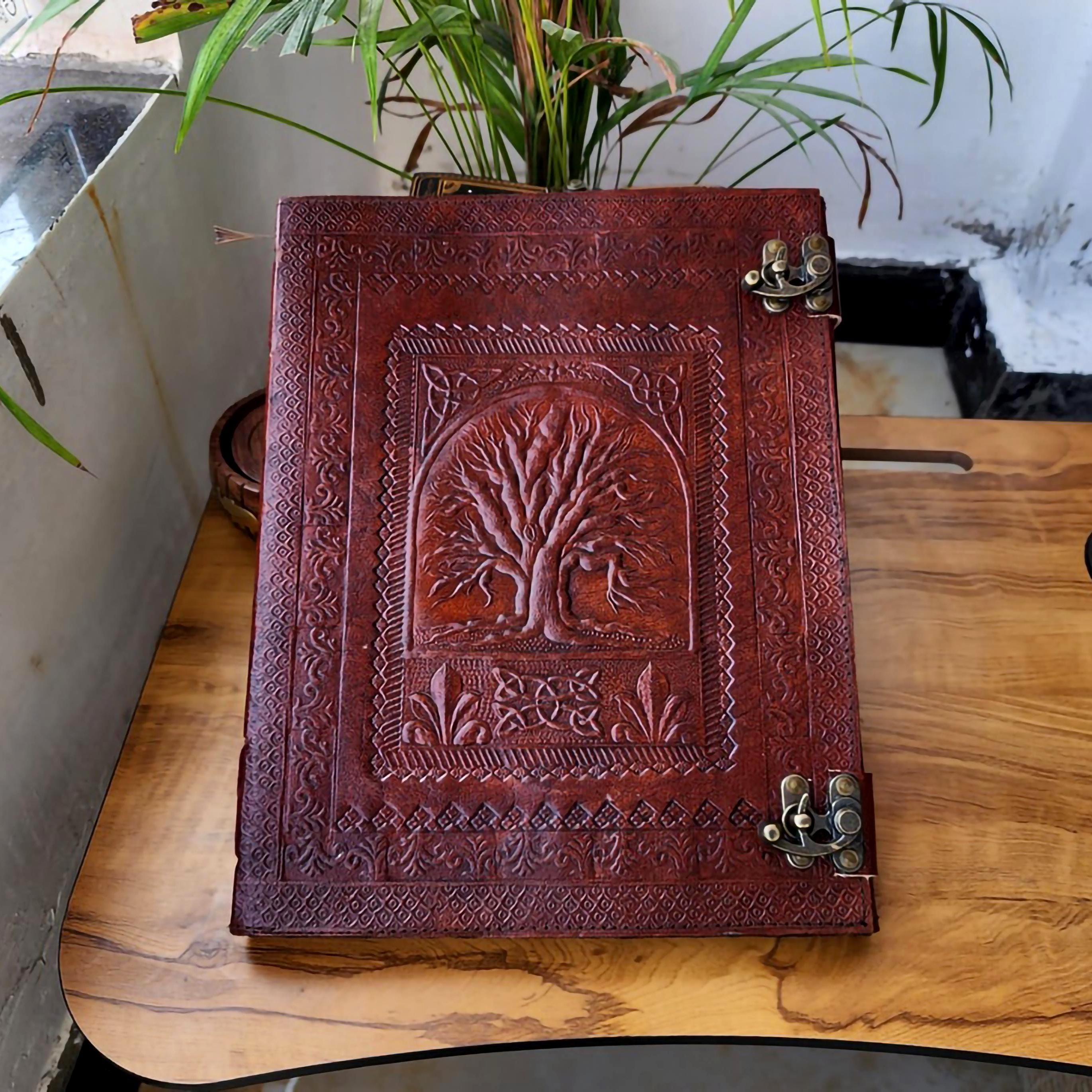 Large Leather Tree of Life Journal: 600 Page Sketchbook Grimoire - Etsy