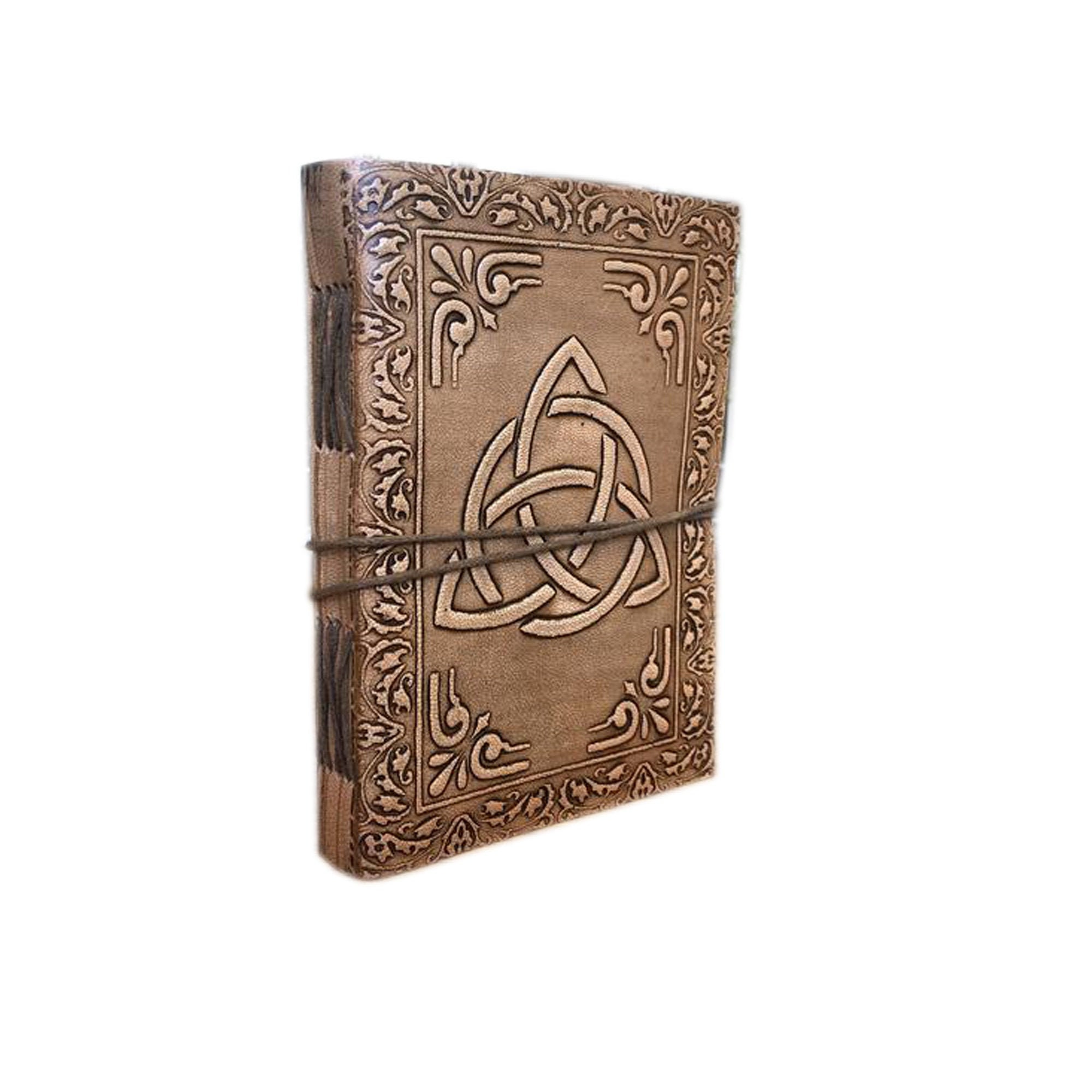 Leather Journals Grimoire Engraved Spell Book TRIQUETRA Knot Etsy UK