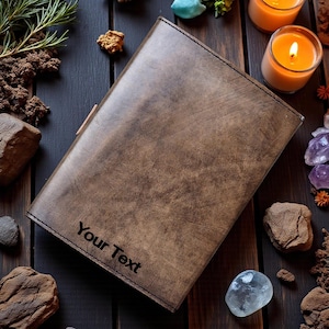 Grimoire Triple Moon Book of Spells Embossed Leather Journal, Witchcraft, Wiccan/Pagan 400 Page Grimoire, Magic Spellbook Gift For Witches. image 3