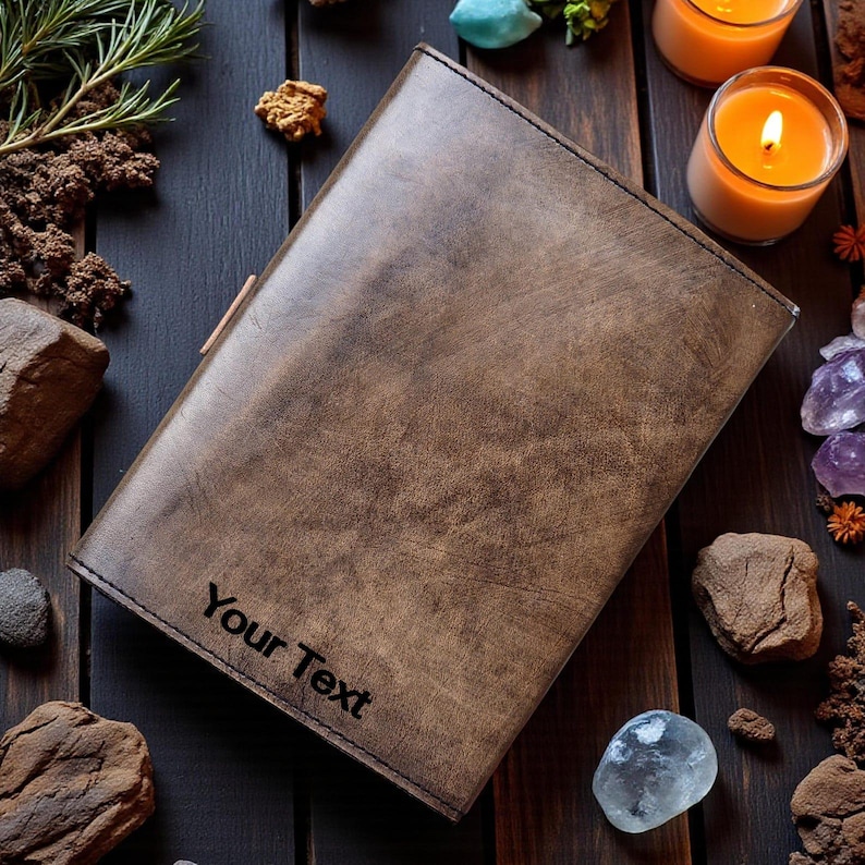 Grimoire Triple Moon Book of Spells Embossed Leather Journal, Witchcraft, Wiccan/Pagan 400 Page Grimoire, Magic Spellbook Gift For Witches. image 3