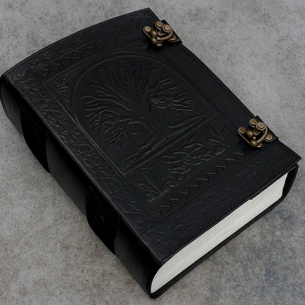 Embossed Tree of Life Leather Grimoire: 600 Page Spell Book - Etsy