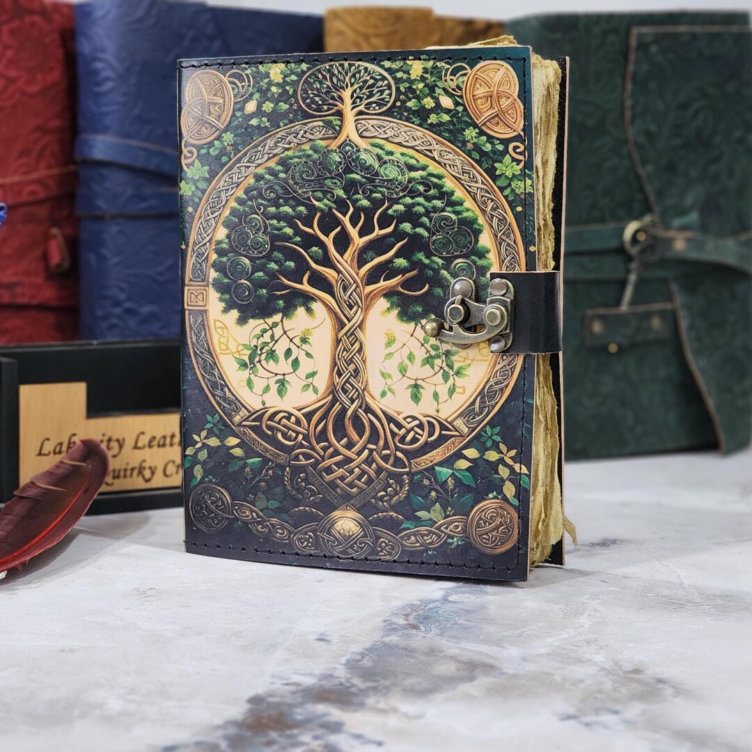 Tree of Life Leather Grimoire: 400 Page Book of Shadows - Etsy