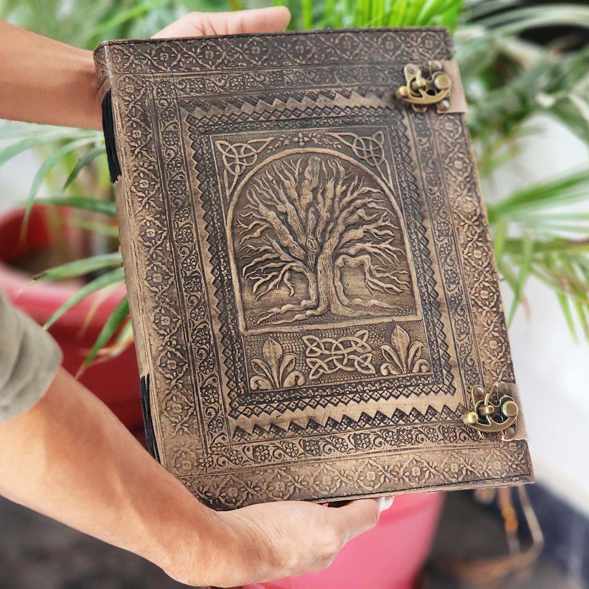 Embossed Tree of Life Leather Journal: Handmade Writing Notebook - Etsy
