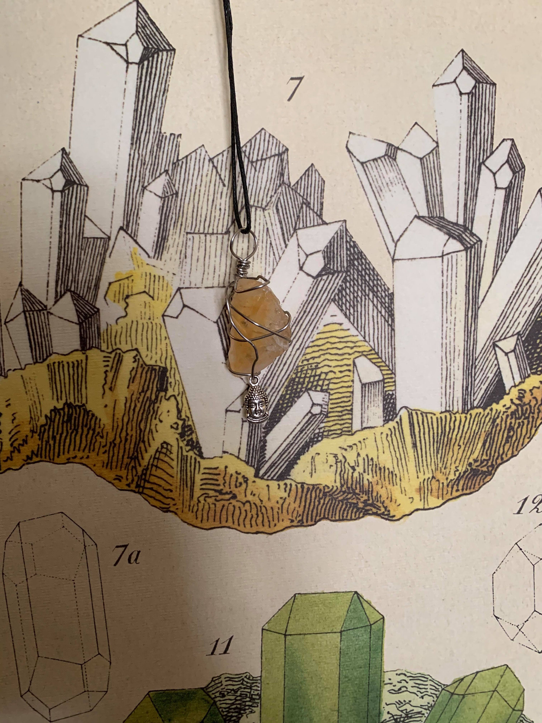 Colgante de Buda envuelto en alambre de citrino colgante de | Etsy