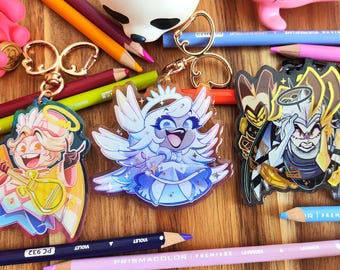Hazbin Hotel Hot Stamp Epoxy Keychains Angels (Low stock)