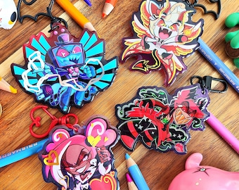 Hazbin Hotel Hot Stamp Epoxy Keychains (Low stock)